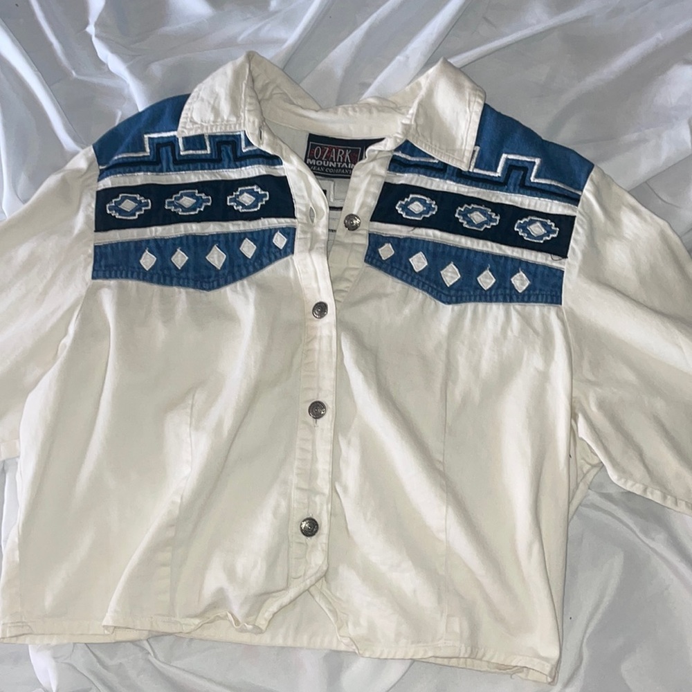 Vintage Ozark Mountain Cropped Button Down